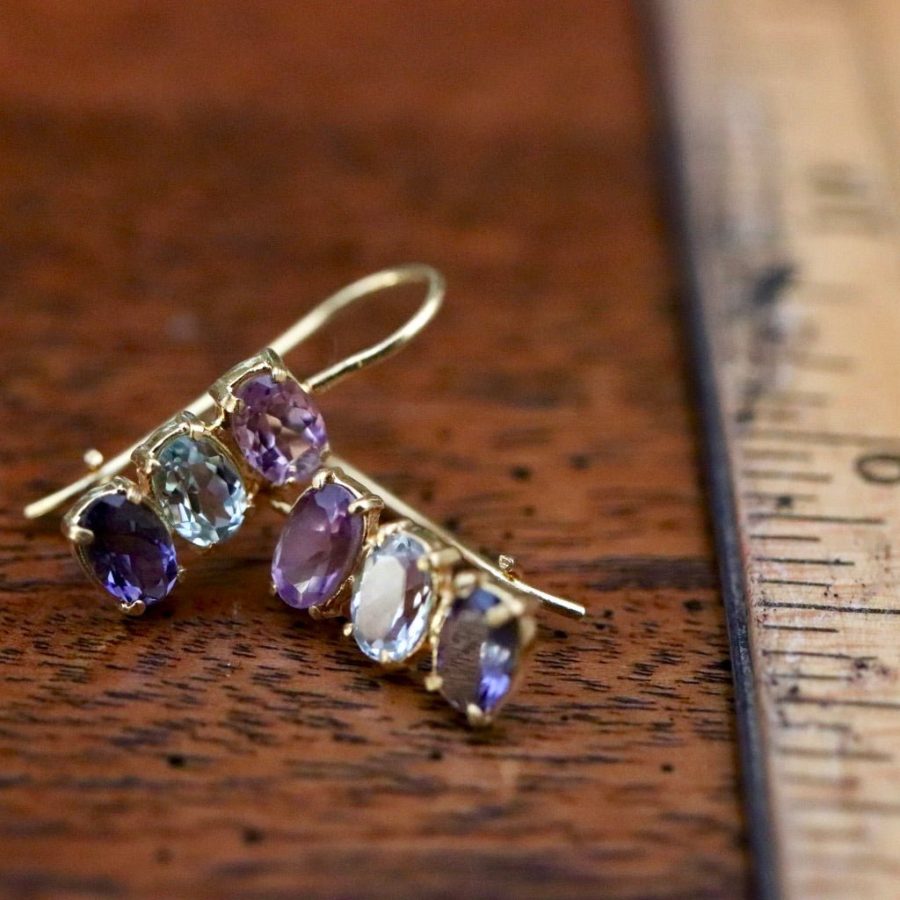 Diana Daring Amethyst, Topaz and Iolite Earrings