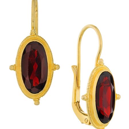 Lewis Carroll Garnet Earrings