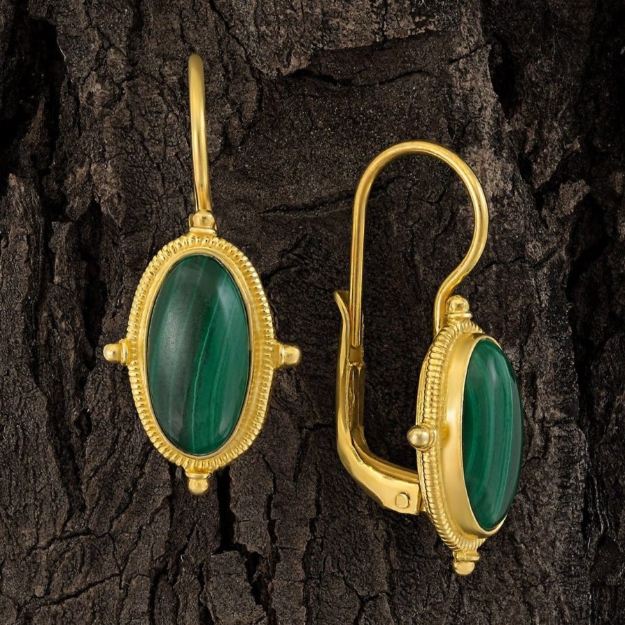 Lewis Carroll Malachite Earrings